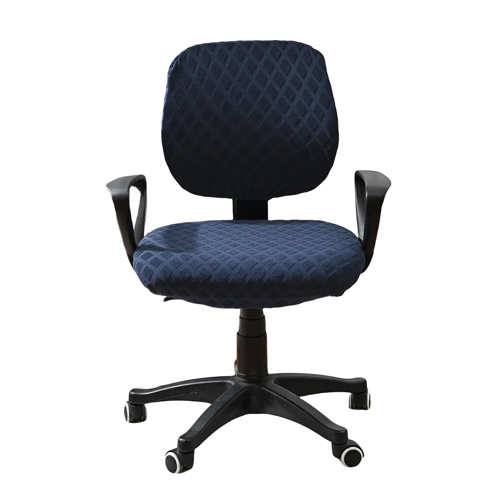 OQHAIR Funda de Silla de Oficina Licra Universal Funda para sillas de Oficina Tejido elástico de 2 Piezas. Funda de Silla de Oficina para Oficina en casa -Azul Marino