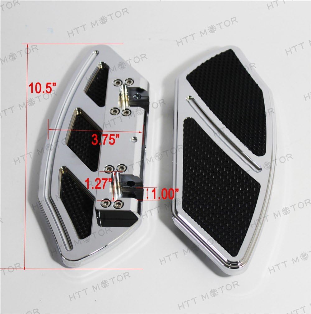 HTTMT H1316- Chrome Arc Edge Rear Passenger Foot Board Floorboard Compatible with Softail Harley Touring