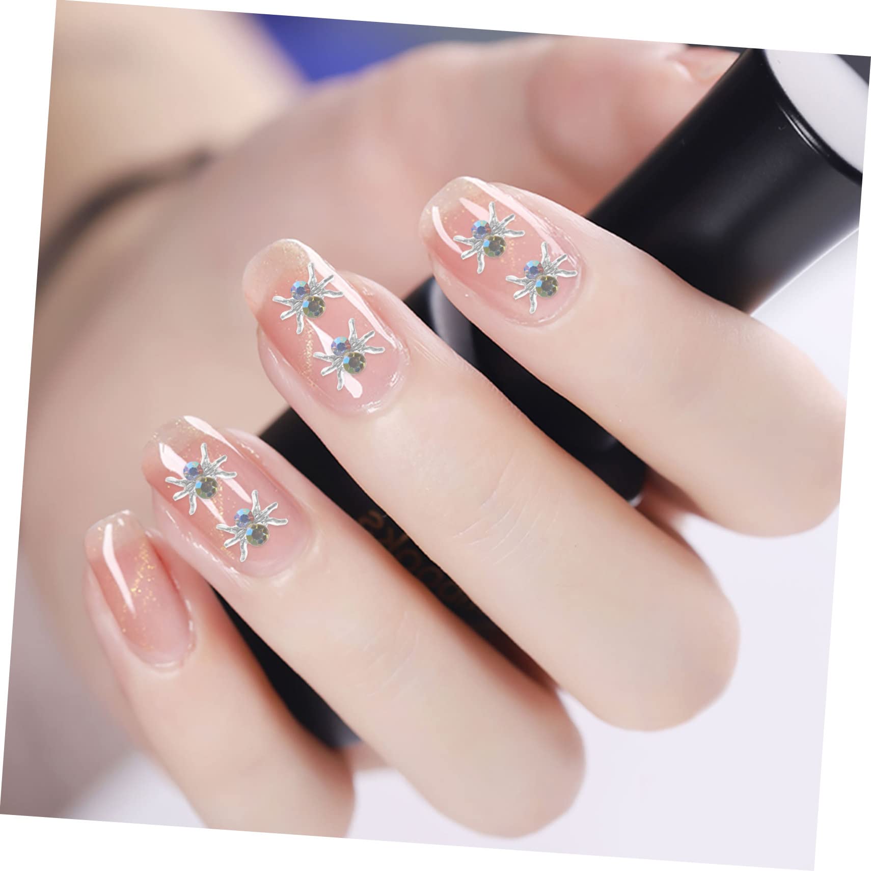 Healvian 300pezzi Charms Per Unghie Forma Di Ragno Per Decorazione Manicure Per Halloween e Occasioni Festive Adatti Unghie Naturali e Finte