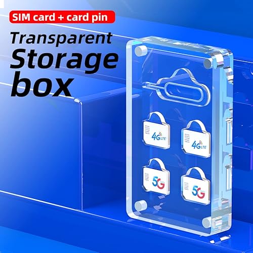 Miniatura 5 de Funda magnética transparente para tarjeta SIM de 5 ranuras para tarjetas Nano SIM, soporte para caja de almacenamiento, caja de visualización de pin