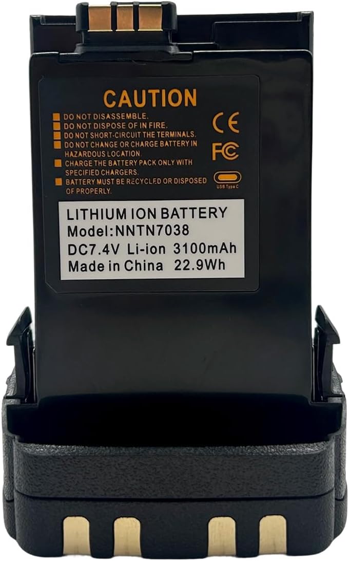 NNTN7038 NNTN7038A 3100mAh Li-ion Battery with Type-C USB Port Compatible with Radio AXP6000 APX7000 APX8000 APX8000XE APX7000XE APX6000XE SRX2200 NNTN8930 NNTN4486A