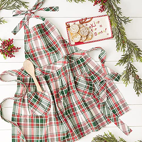 Dii Women's Christmas Kitchen Apron Adult Size, Cooking, Baking Or Crafting, Adjustable With Large Pockets, One Size, Yuletide Plaid #TOP2
