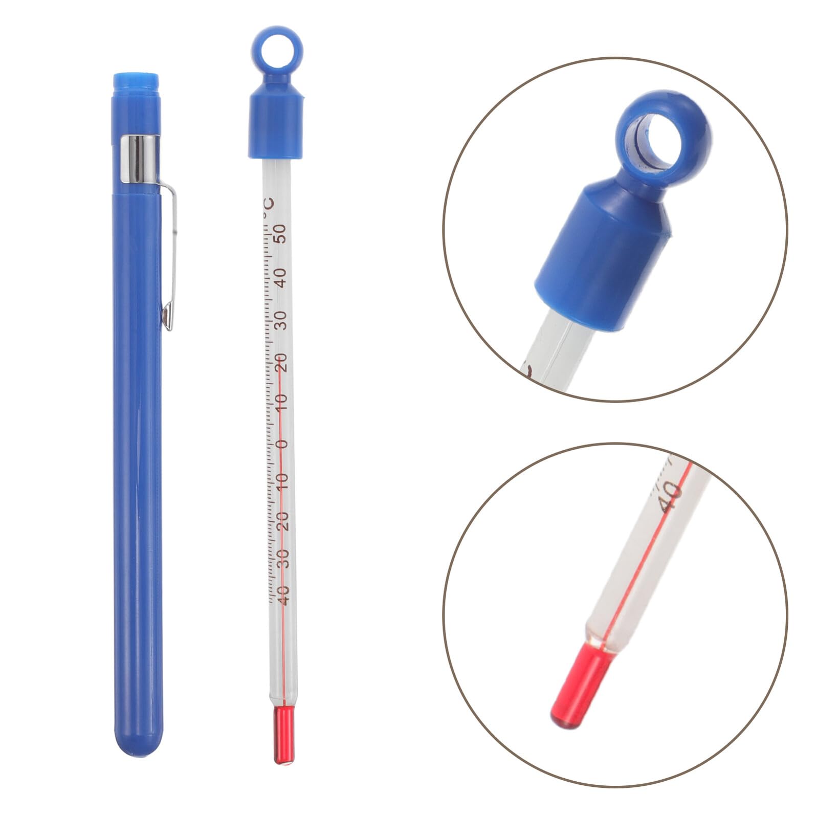 Termometro per Temperatura Vino in Vetro Blu con Display Facile da Leggere, Resistente All’usura, per Uso in Cucina e Produzione di Vino Casalinga