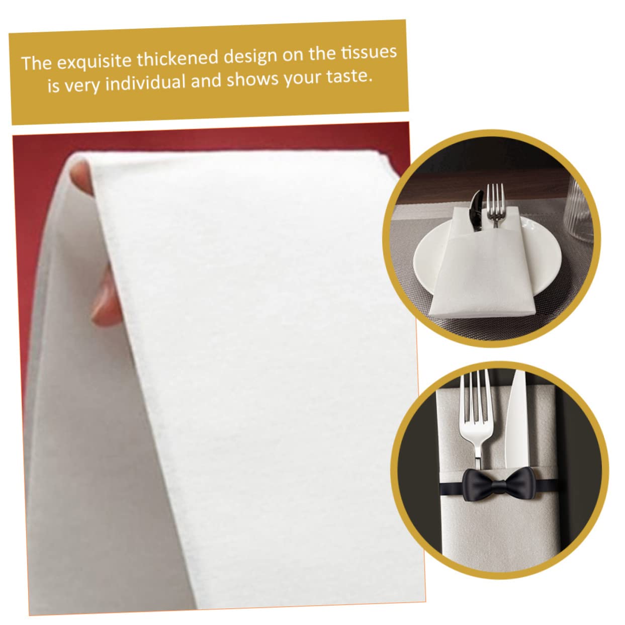 MAGICLULU Servilletas de Papel Desechables White para Cena Diseño Grueso y Elegante, 50 Piezas, Amigables, Ideales para Banquetes y Entretenimiento Diario