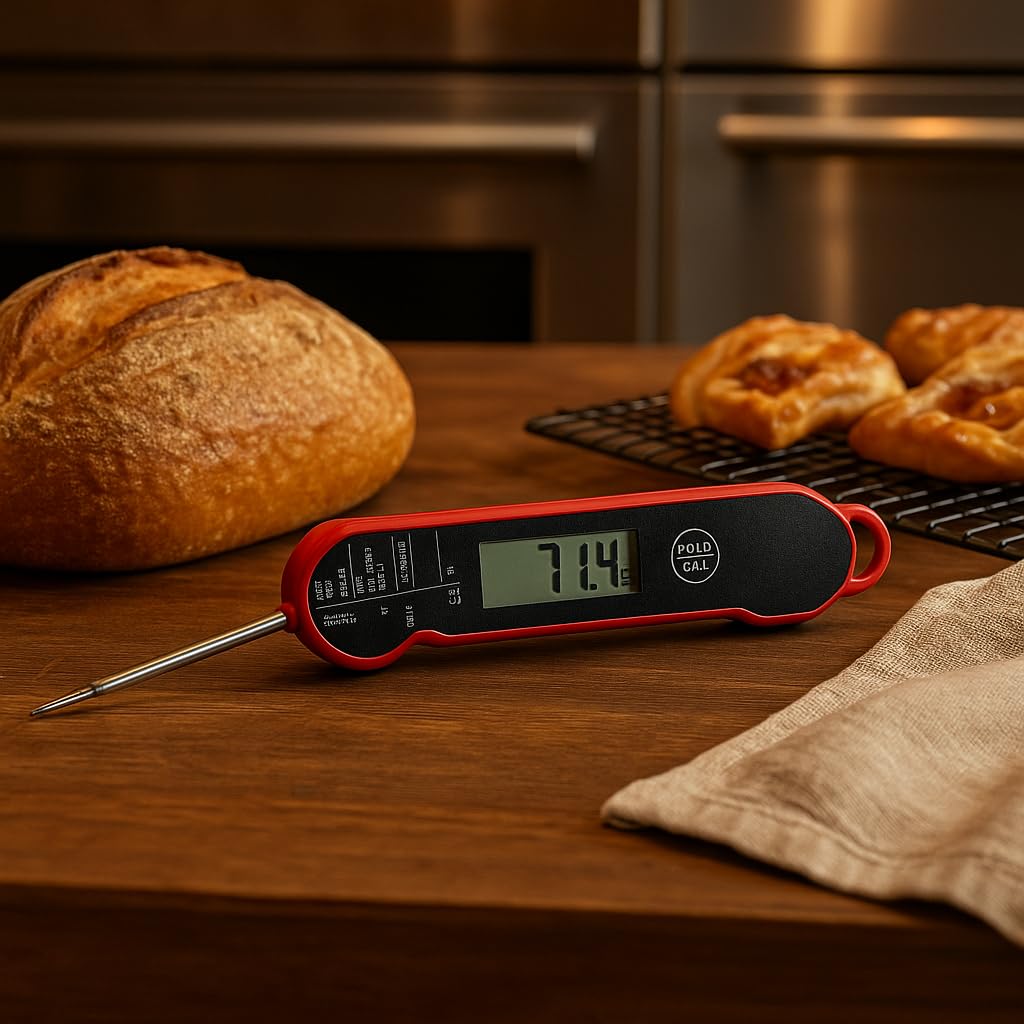 FIRELINE - Termometro digitale ultra veloce impermeabile con retroilluminazione, sonda pieghevole e retro magnetico, lettura istantanea di livello commerciale per grigliare, cucinare, barbecue