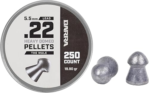 Barra Mule Heavy Domed Performance Pellets, para rifles de pellets, juego pequeño, práctica objetivo, 19.90 granos, 250 pellets