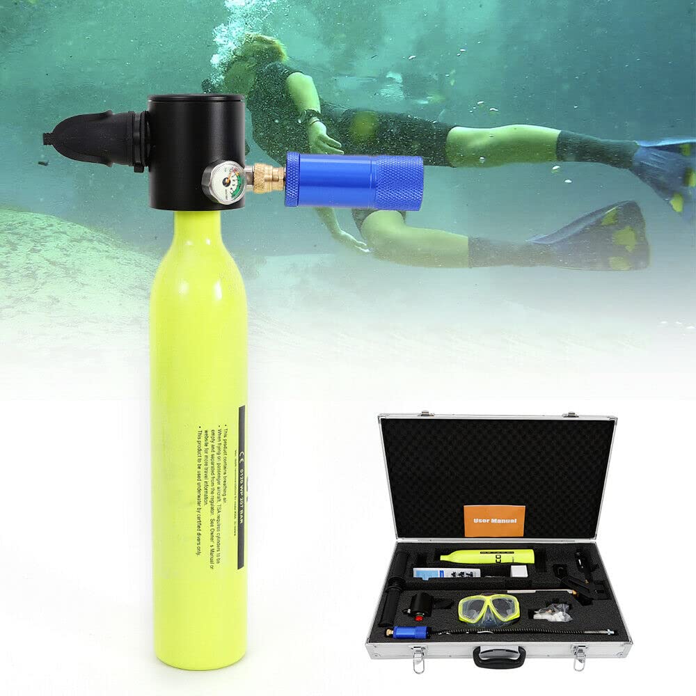 Buy GDAE10 85L Oxygen 3000PSI Mini Scuba Tank + Pump w/Glasses, Transfer & Case, Diving