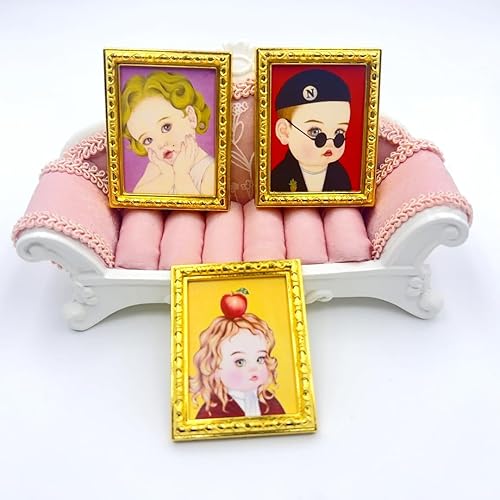 Miniatura 2 de 4GlowZ 8 unidsset Fat Girl Series - Marcos de pintura de metal en miniatura, escala 112, accesorios decorativos para escena de muñecas, kit de