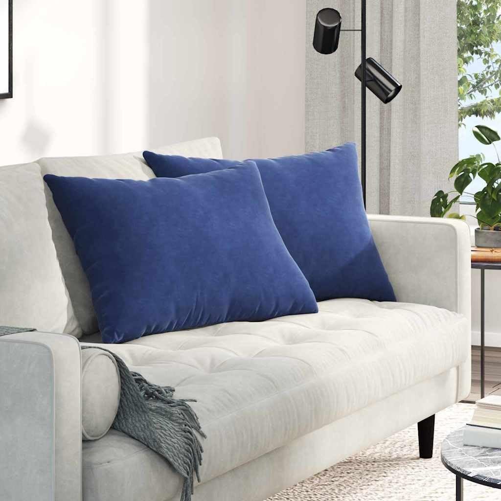 Cuscino Divano 2 Pezzi Blu Polizia 70x50cm Tessuto a Coste, Imbottito e Morbido, Ergonomico per Soggiorno, Ufficio, Sala da Pranzo, con Rivestimento Sfoderabile, Lavabile, Antiscivolo