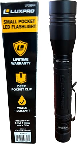 LUXPRO LP290V4 LED Flashlight - Bright 500 Lumens with 3 Light Modes - Aircraft-Grade Aluminum with IPX4 Waterproof Protection & Patented TackGrip - Camping, Outdoor, Home - Batteries Included