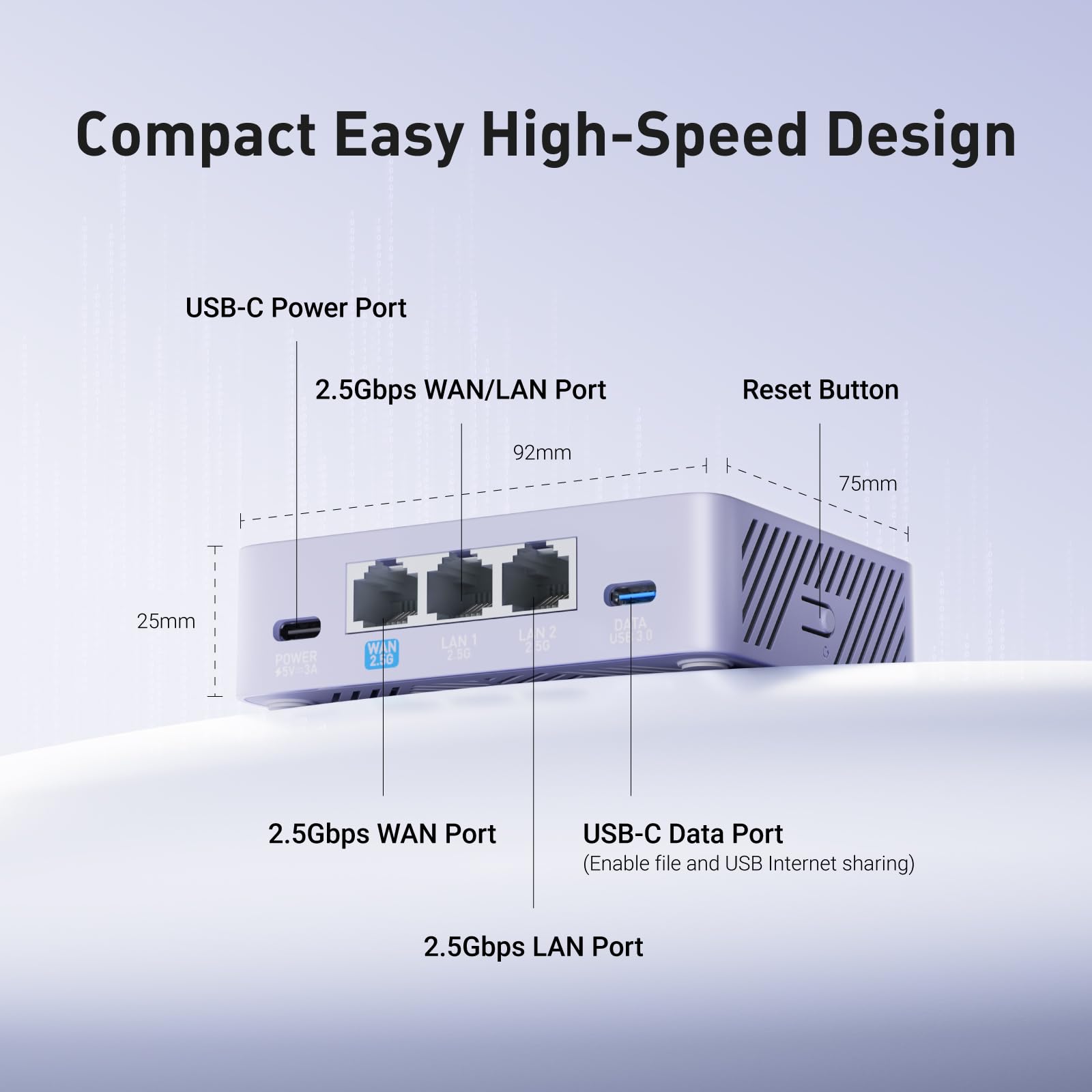 GL.iNet GL-MT5000 Brume 3 Gateway di sicurezza VPN cablato senza Wi-Fi | VPN hardware-accelerato fino a 1100 Mbps, 3 porte 2,5GbE con failover multi-WAN, offuscamento VPN, OpenWrt, 1GB DDR4