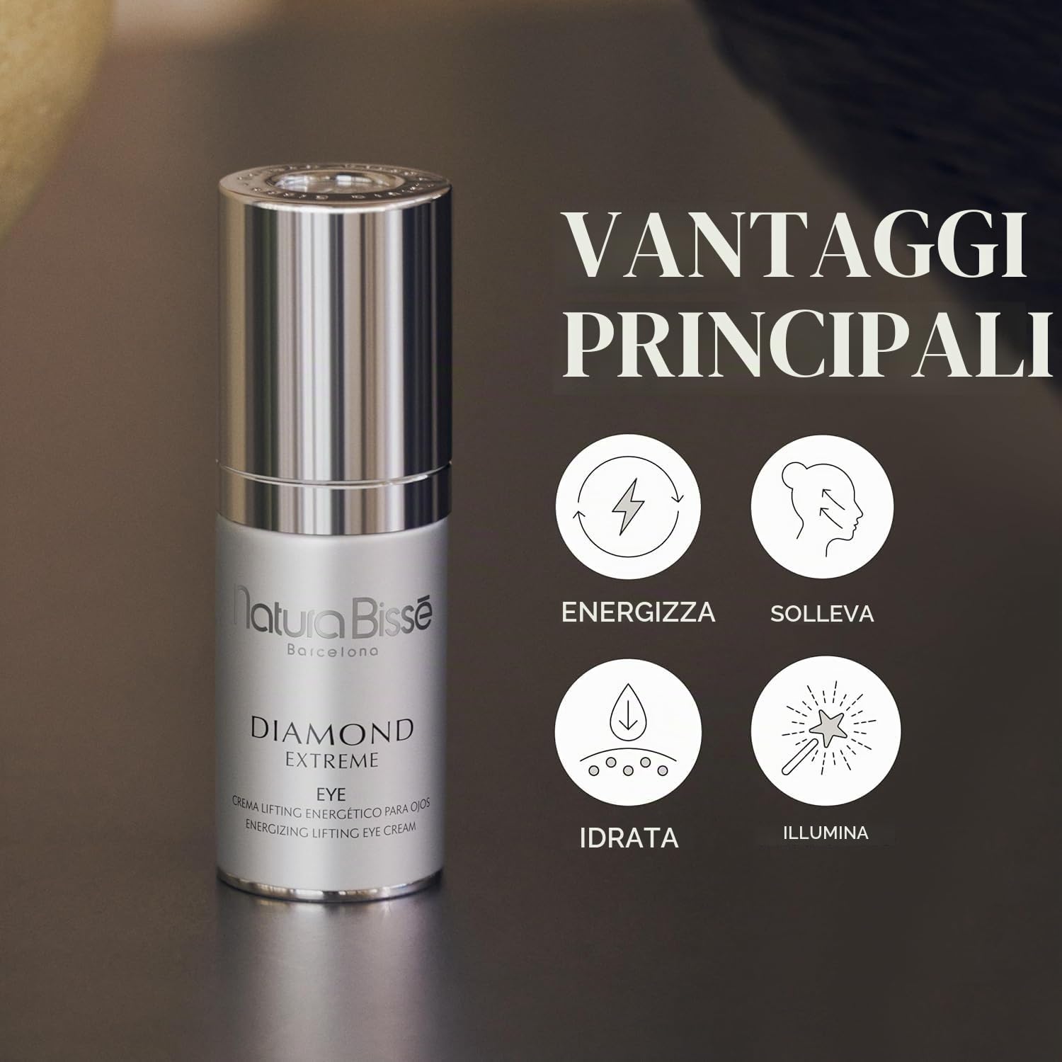 Natura Bissé Diamond Extreme Eye | Contorno Occhi Antietà Effetto Lifting con Artemia Salina, Acido Ursolico e Complesso di Rinnovamento Epidermico | 25 ml