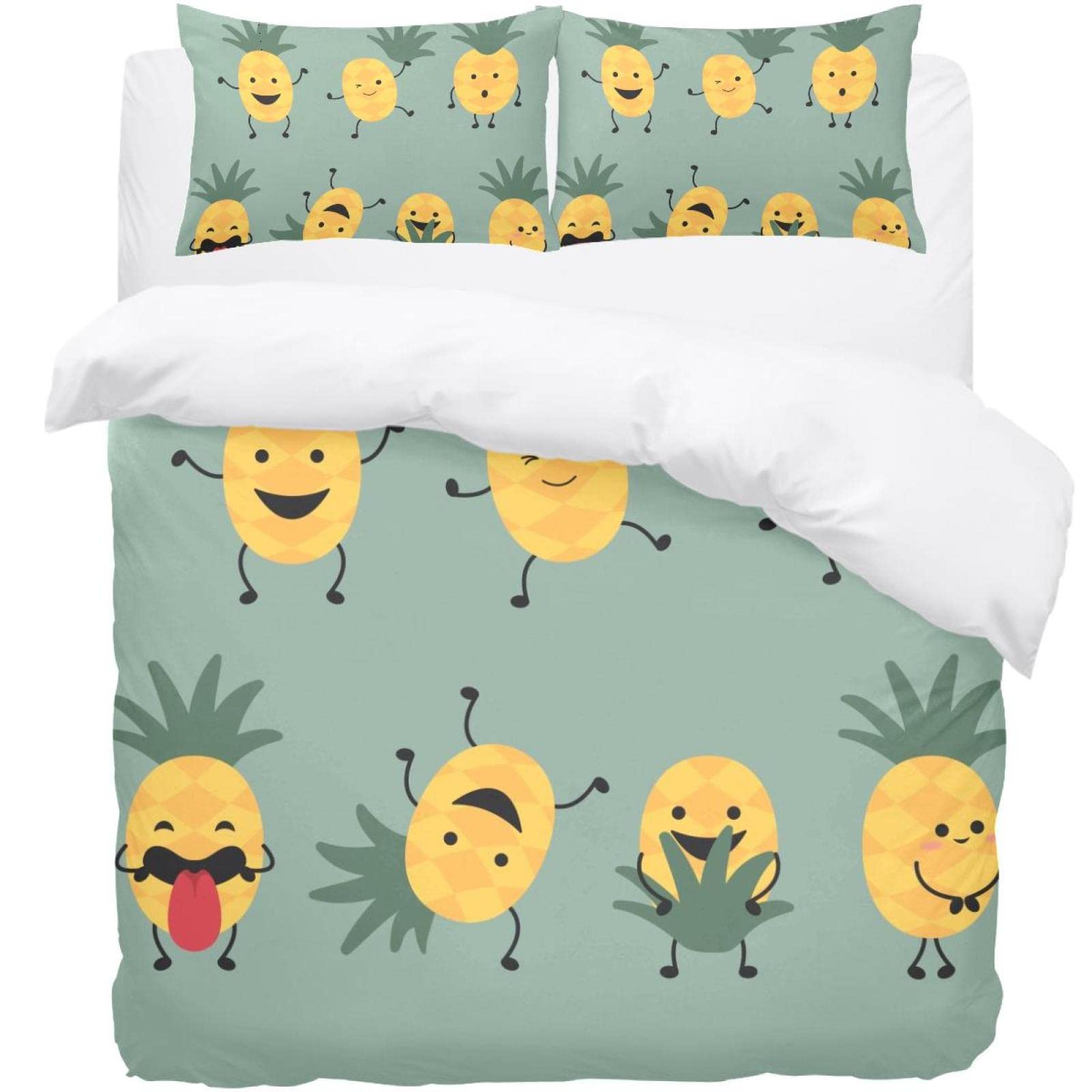 Parure de lit thermique haut de gamme vert moutarde avec housse de couette