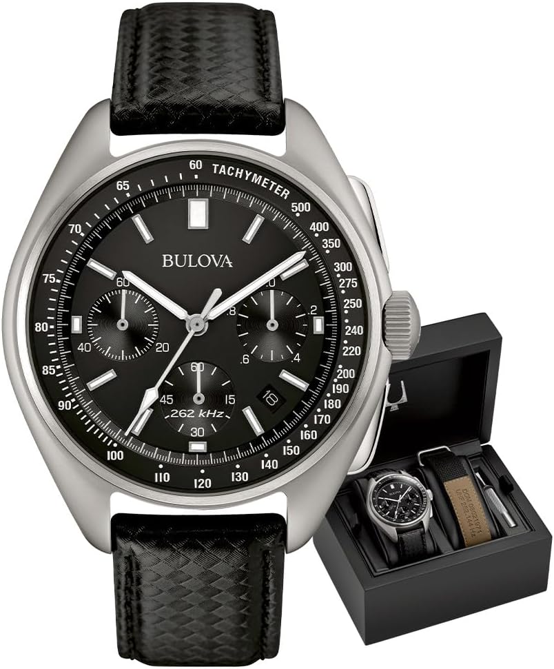 Men's Leather Strap Moon Watch