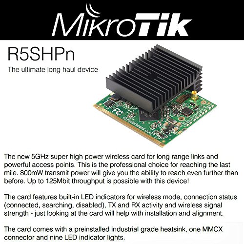 Tarjeta MikroTik R5SHPN MiniPCI de alta potencia 802.11a/n con conector MMCX