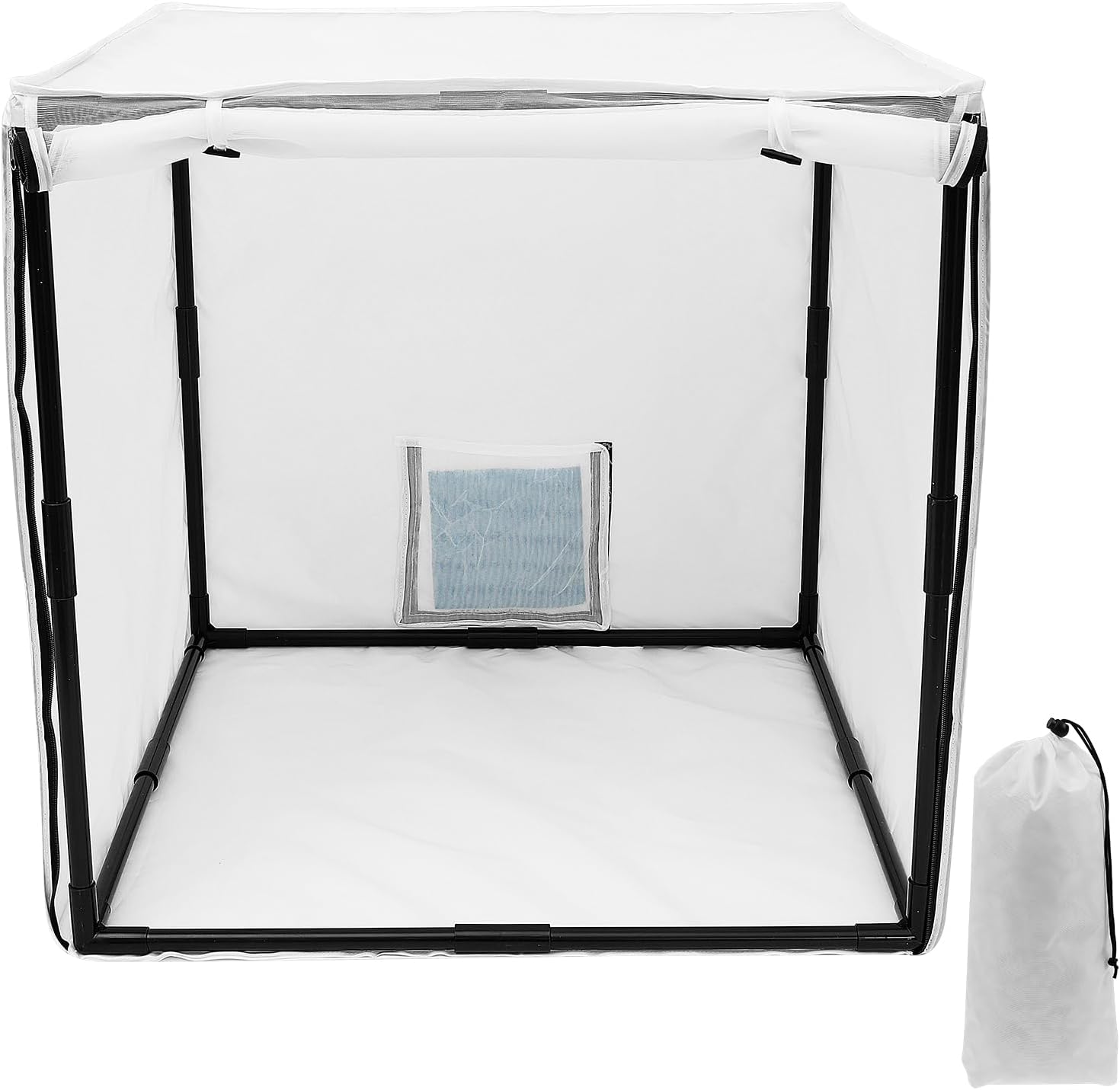 Airbrush Paint Spray Booth, Portable Airbrush Booth Spray Paint Tent with Curtain and Filter, 15 x 15 x 15 Inch Tool for Model Craft Nail Toy Part (30 inch)