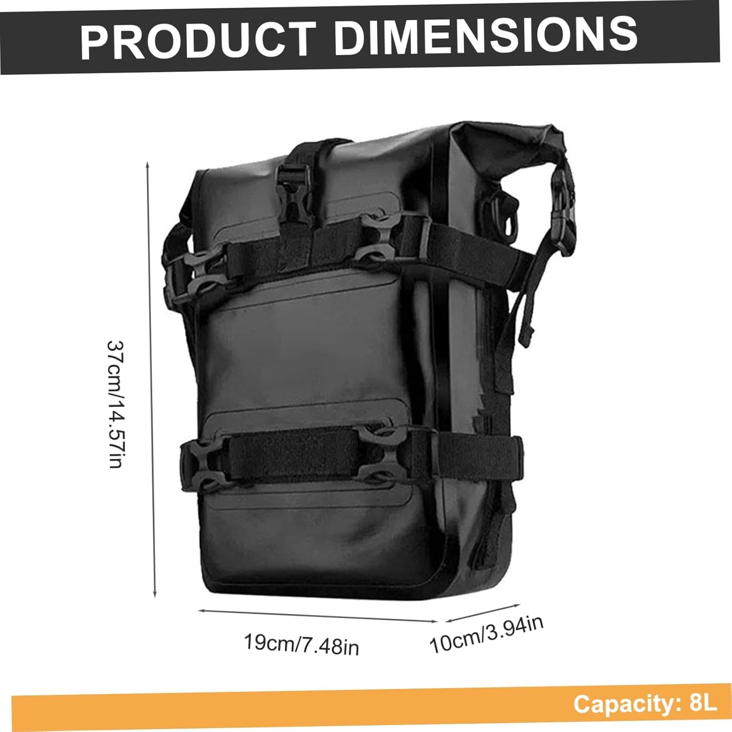 Motorrad-Sturzbügel Tasche für Piaggio Vespa GTS 300 GTS300 2019-2024, Sturzbügel Seitentaschen Tasche wasserdicht Satteltasche mit Schultergurt Seitentasche,Black/A