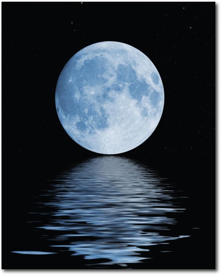 VictoryStore Photo Backdrop - Blue Moon - 8 feet x 10 feet Vinyl Banner Backdrop