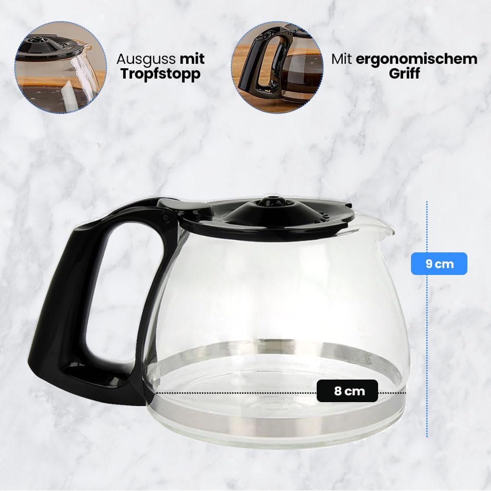 Anakel Home Ersatz-Kaffeekanne SS-201122, kompatibel mit Moulinex Subito, Prinzip, 600 ml, für 4-6 Tassen, inklusive Deckel