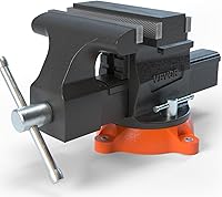 VEVOR 6.5" Heavy Duty Bench Vise with 360° Swivel Base, Anvil, Ductile Iron Build, Bolts Included - Perfect for Drilling, Pipe Cutting & Workshop Tasks