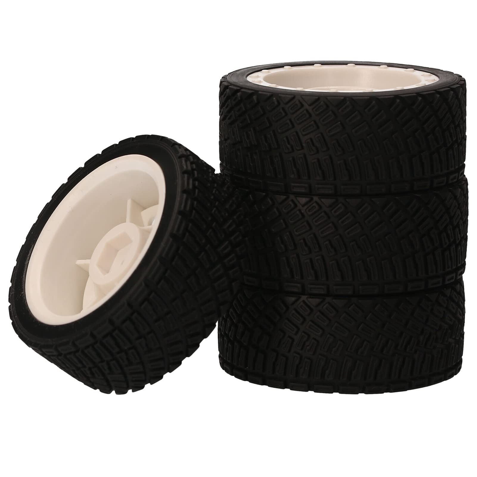 Ubervia® 8006+802 4PCS RC Tires 65 * 25MM Rubber Tires for 1/10 Racing Car Compatible wi 94123 LC PTG-2