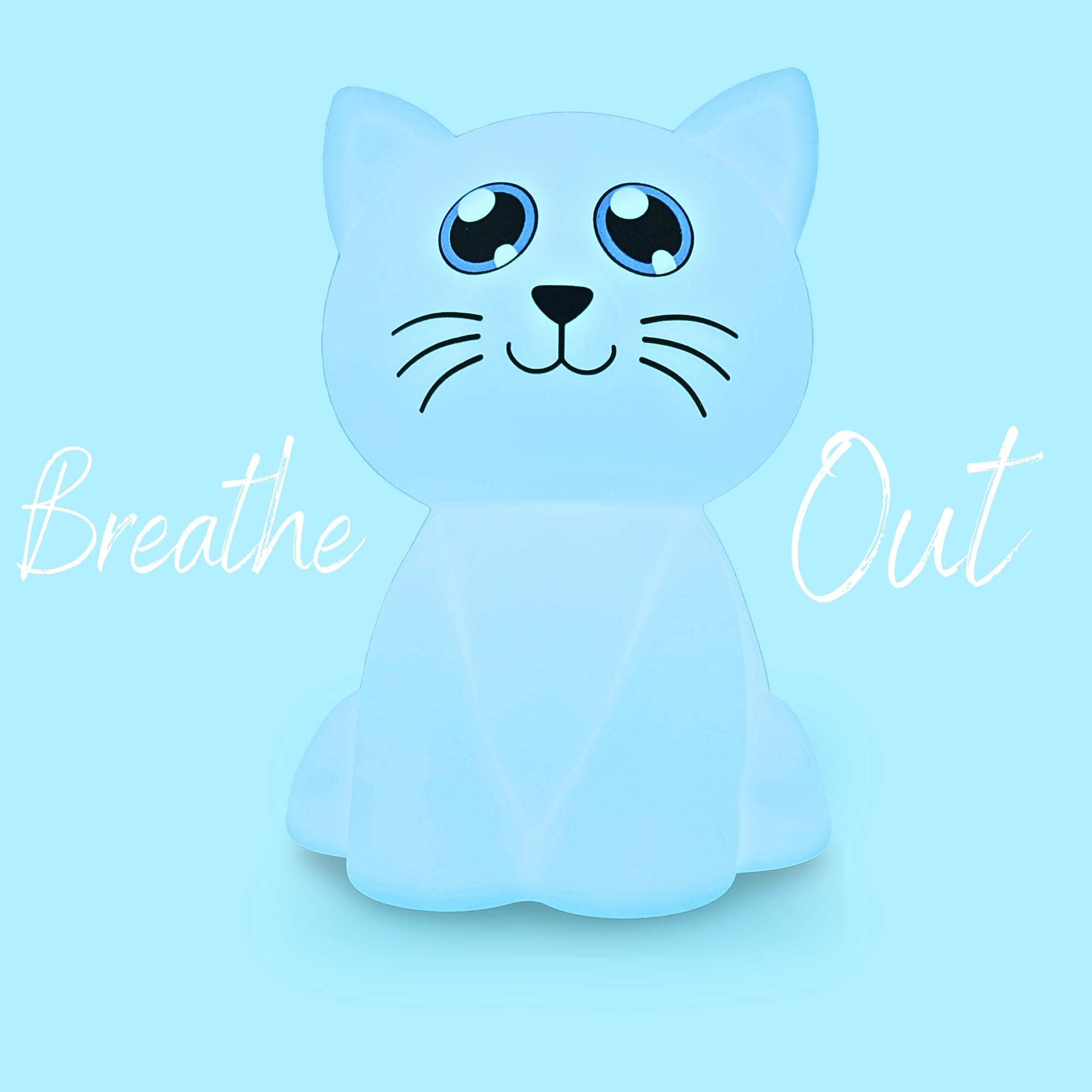 Calm Collective Luz calmante de entrenamiento de respiración para gatos para calmar el estrés, artículos de alivio de ansiedad para TDAH, herramientas de meditación de atención plena, gran regalo de