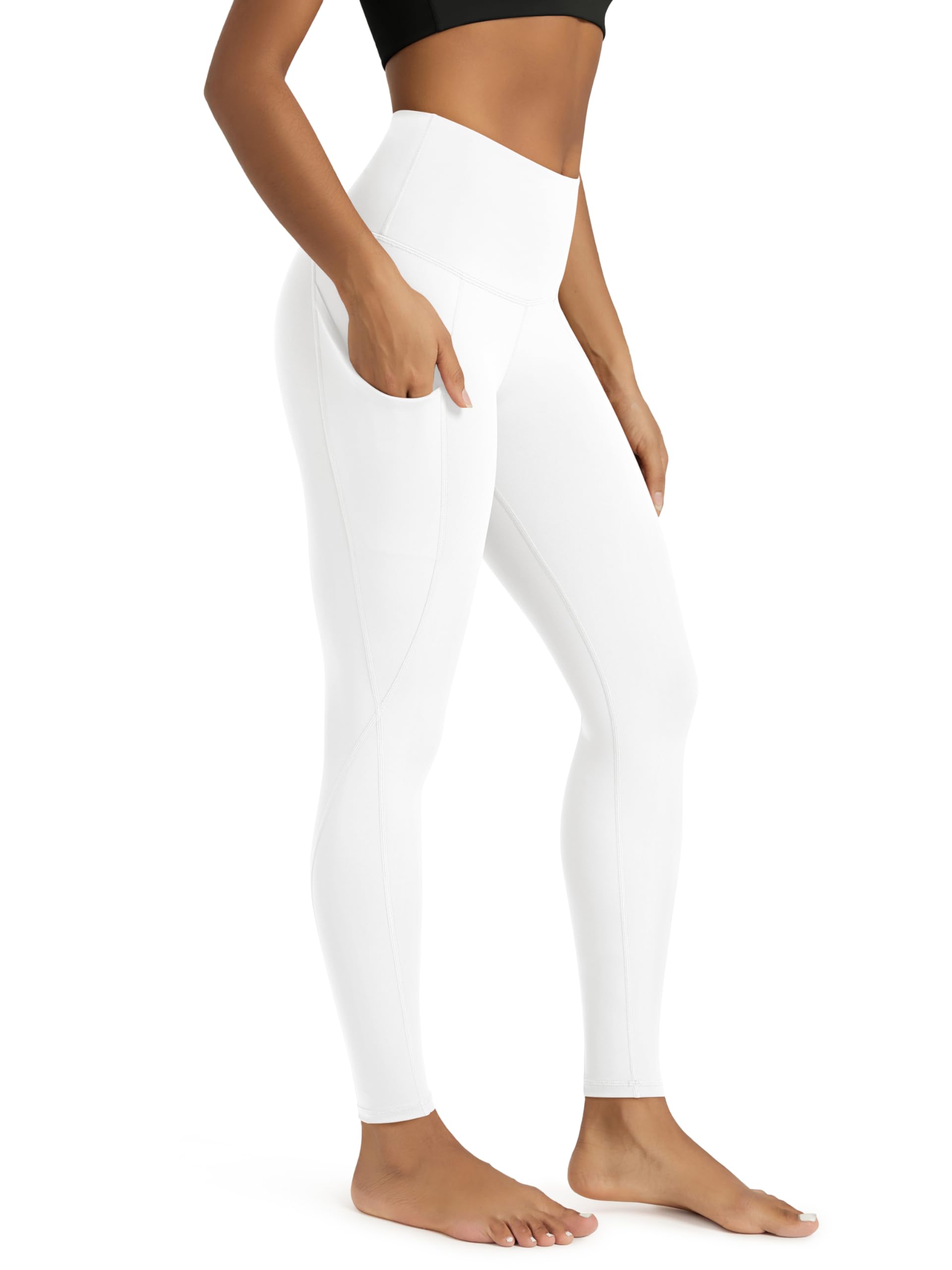 ODODOS Women's High Waisted Yoga Leggings with Pockets, Tummy Control Non See Through Workout Athletic Running Yoga Pants