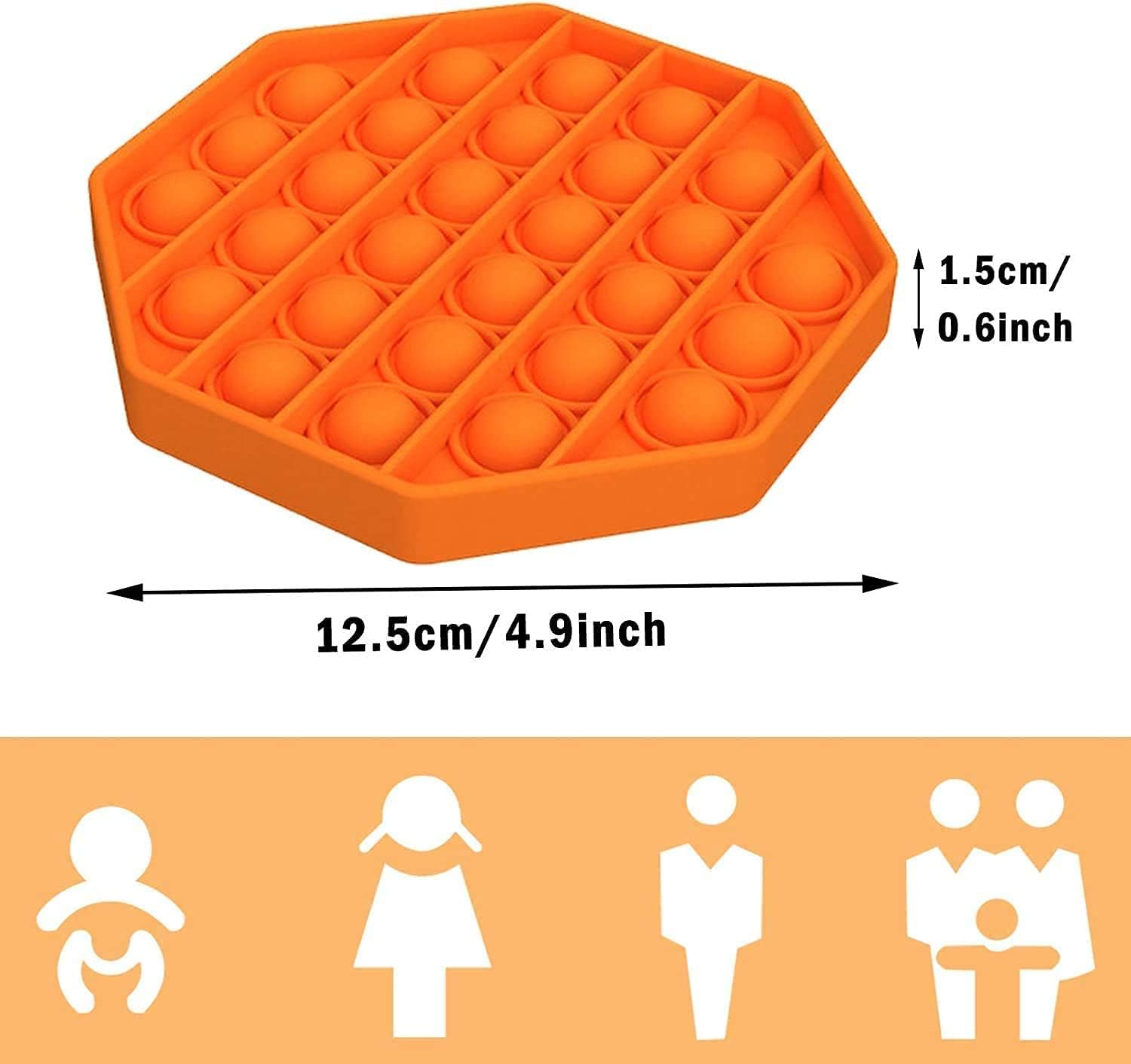 Leencum 3PCS Push pop pop Bubble Sensory Fidget Toy,Squeeze Sensory Toy,Silicone Stress Reliever Toy,Autism Special Needs Stress Reliever,for Family,Kids,Students,and Friends