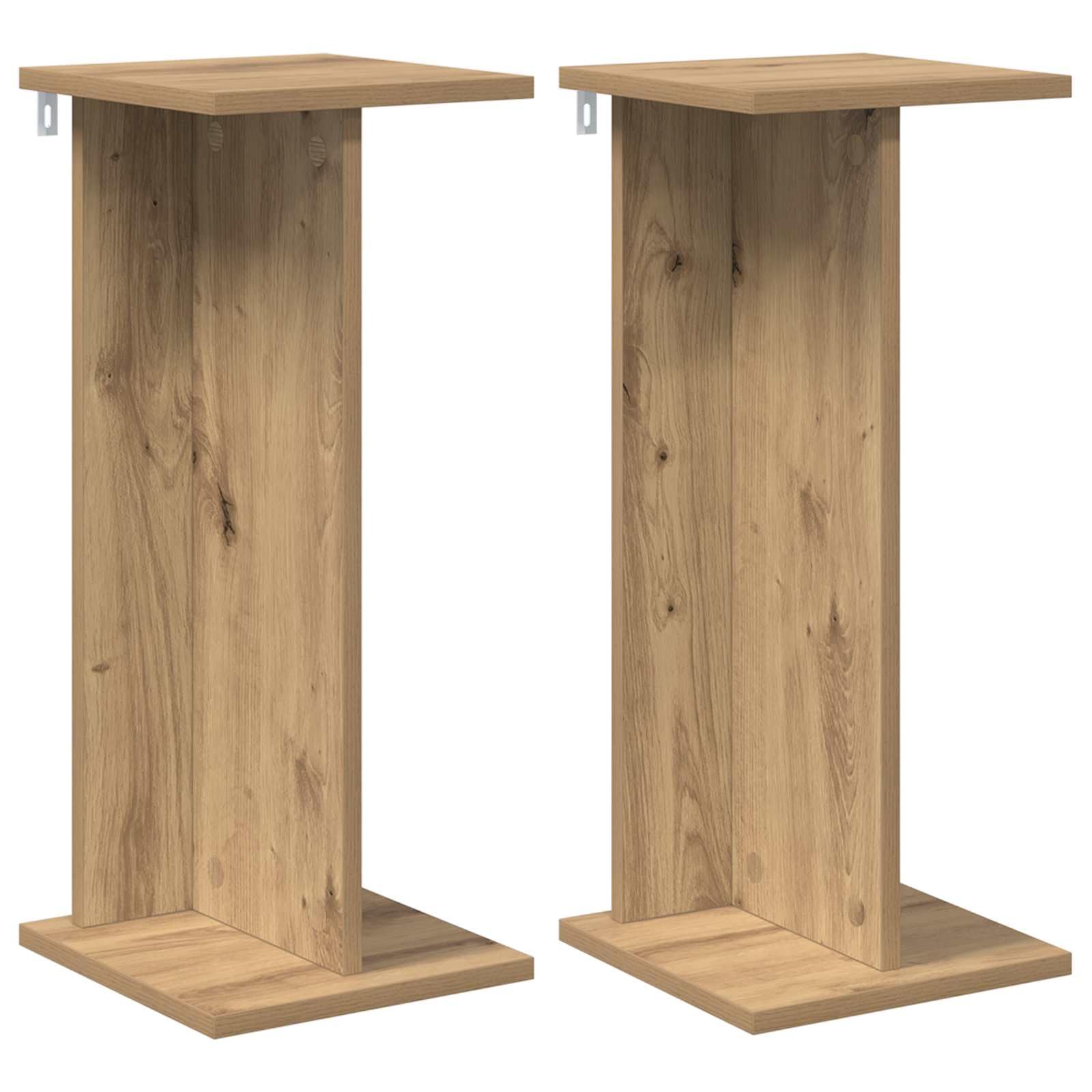 Supporto per piante, 2 pezzi, in legno, ingegneria, rovere, artigianale, 25