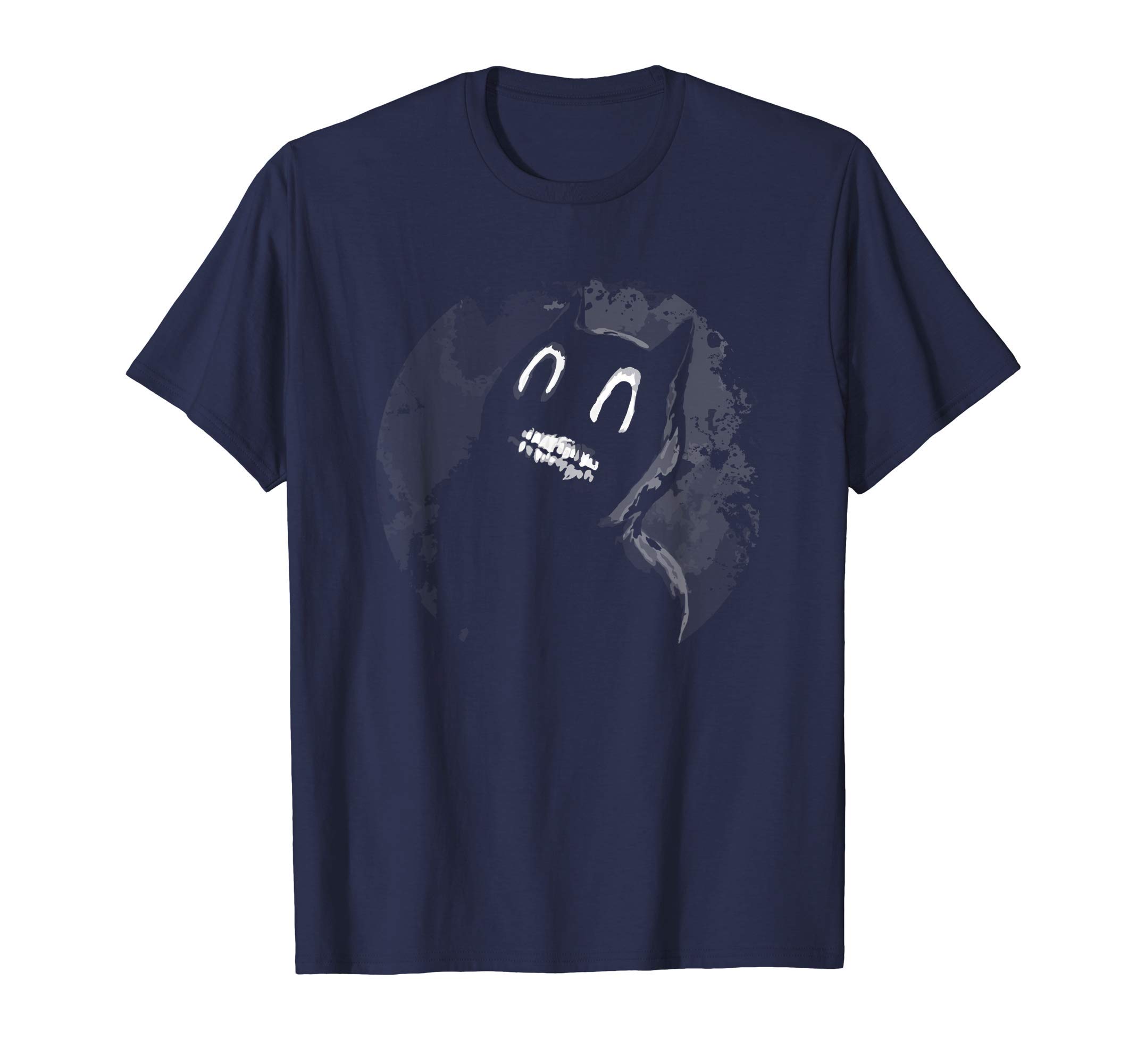 Creepy Cartoon Cat for Kids - Black & White Mysterious T-Shirt