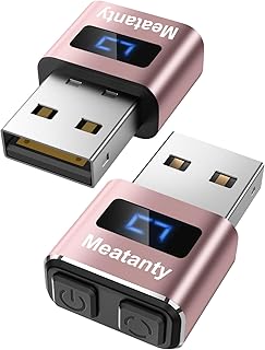 meatanty Metal USB Mouse Jiggler Tiny Undetectable Mouse Mover with Separate Mode and ON/Off Buttons,Digital Display,Supports Multi-Track,Driver-Free,Keeps PC Awake(2 Pcs)-Pink