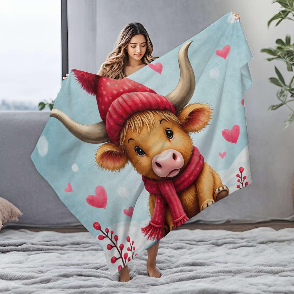 Couverture lit vache blanche en flanelle douce 150x200 cm plaid canapé
