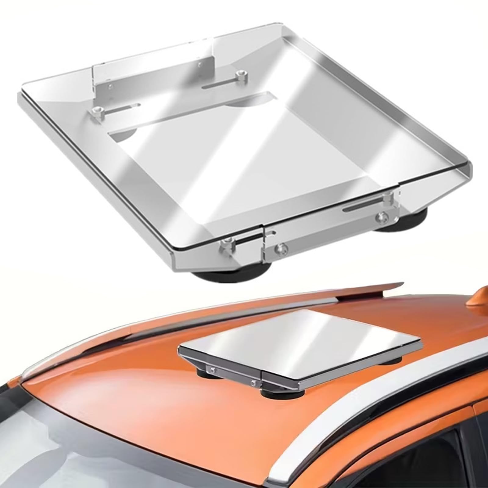 Mini supporto magnetico per auto in alluminio con piastra di copertura in PC ad alta resistenza Kit di montaggio per tetto piatto per camper, furgoni, camion, barche e yacht