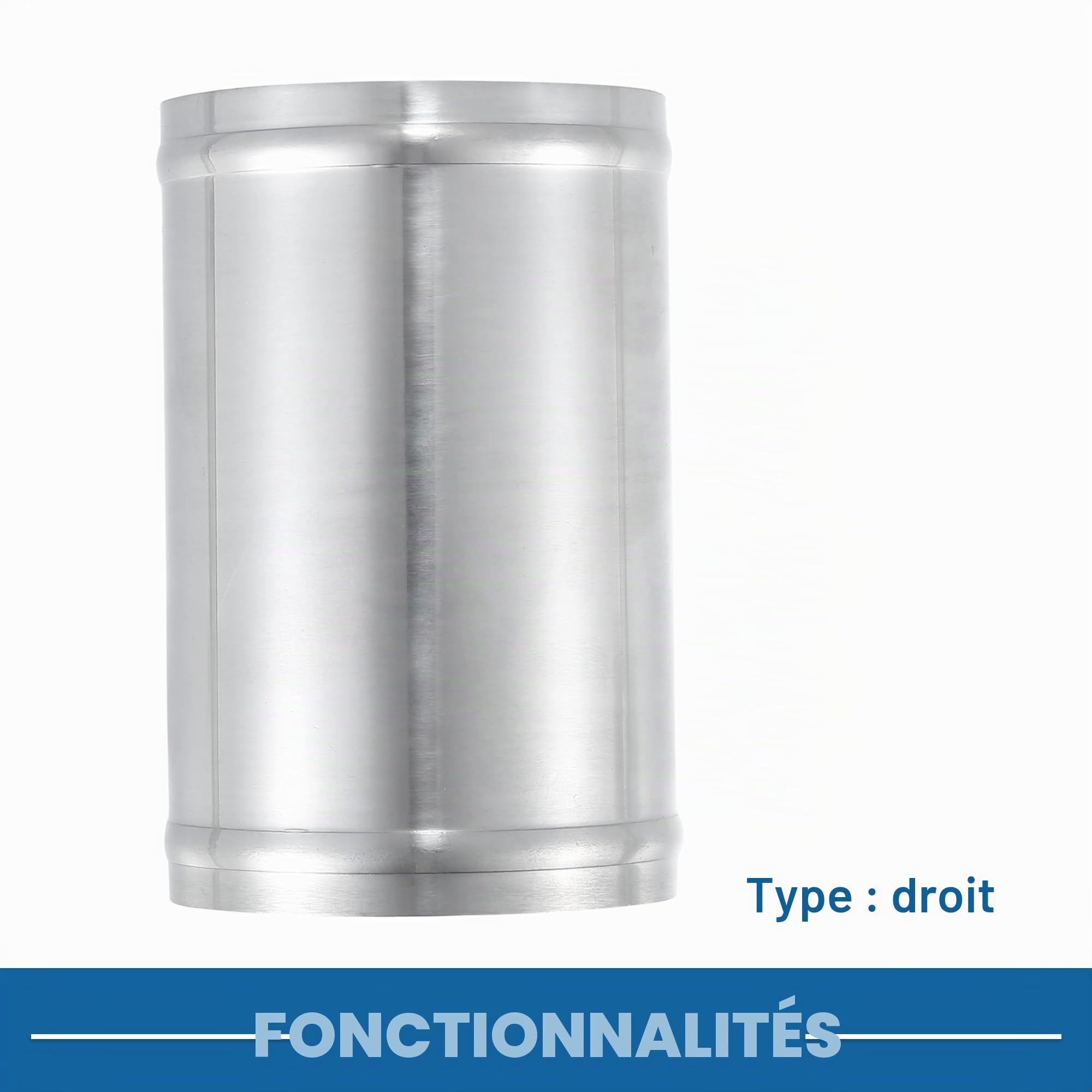 A ABSOPRO Adaptateur Universel Aluminium 1pc Pour Tuyauterie D'Admission | Argenté, Pour Admission D'Air, Diamètre Extérieur 76mm, Intérieur 72mm, Longueur 120mm, Épaisseur 2mm, Installation Facile