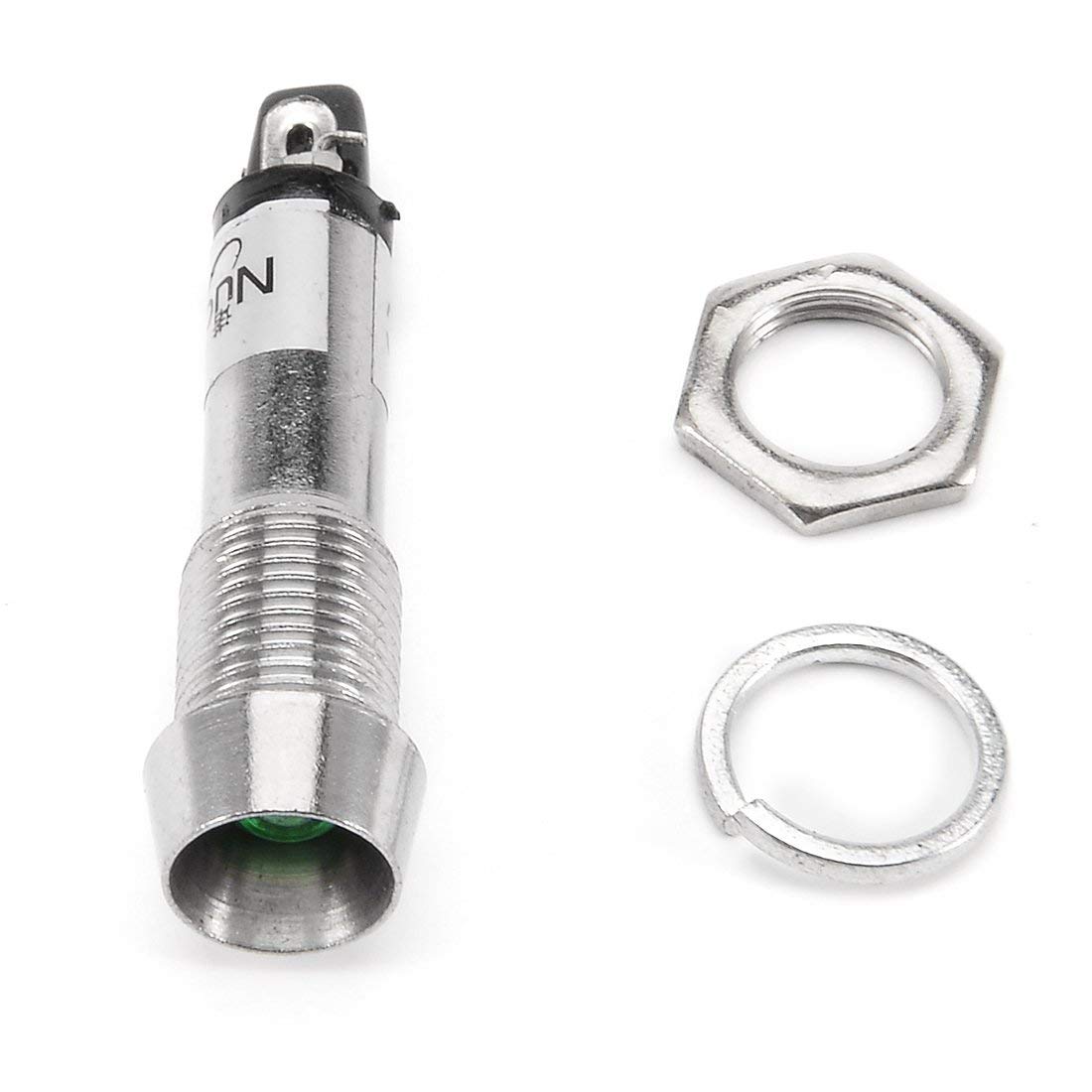 KTM Healthcare® DC 12V 8mm Thread Dia Push-in Mount Concave Head Green LED Signal Indicator Light-image-48