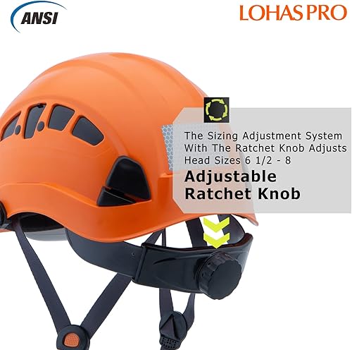Miniatura 5 de Casco de seguridad para construcción con visera ANSI Z89.1, aprobado por la OSHA, casco ventilado para trabajo con correa para la barbilla, casco de