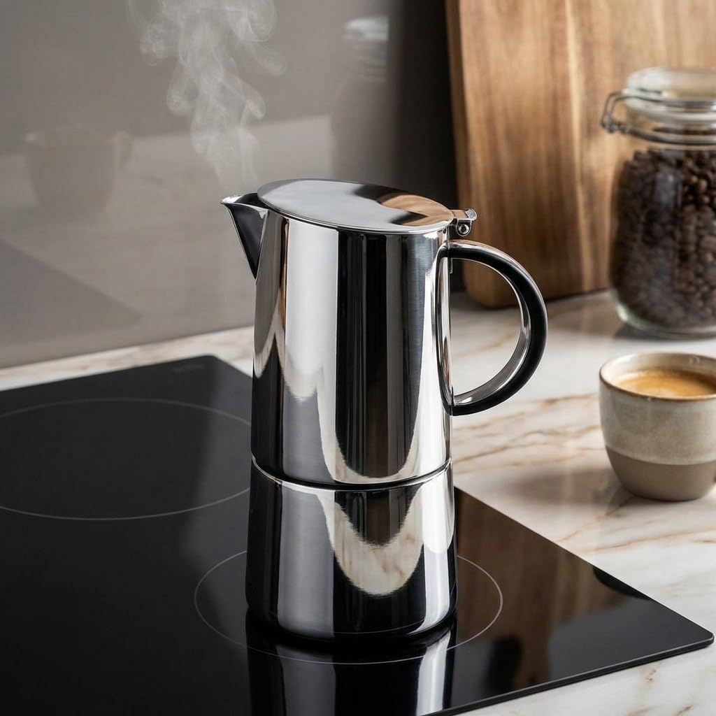 Suinga Cafetera Profesional | Cafetera Italiana 6 Tazas 310ml Inducción | Cafetera Espress Mokka | Para todo tipo de cocinas