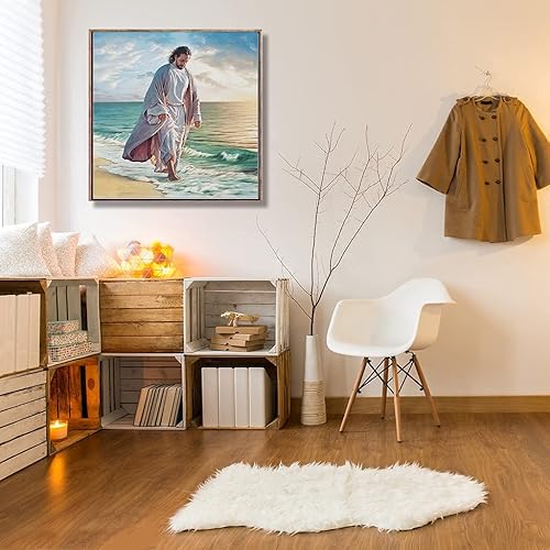 Miniatura 2 de NYEBS - Kit de pintura de diamante 5D para adultos y niños taladro redondo completo 5D DIY pintura de diamante Jesús 20 x 20 pulgadas taladro