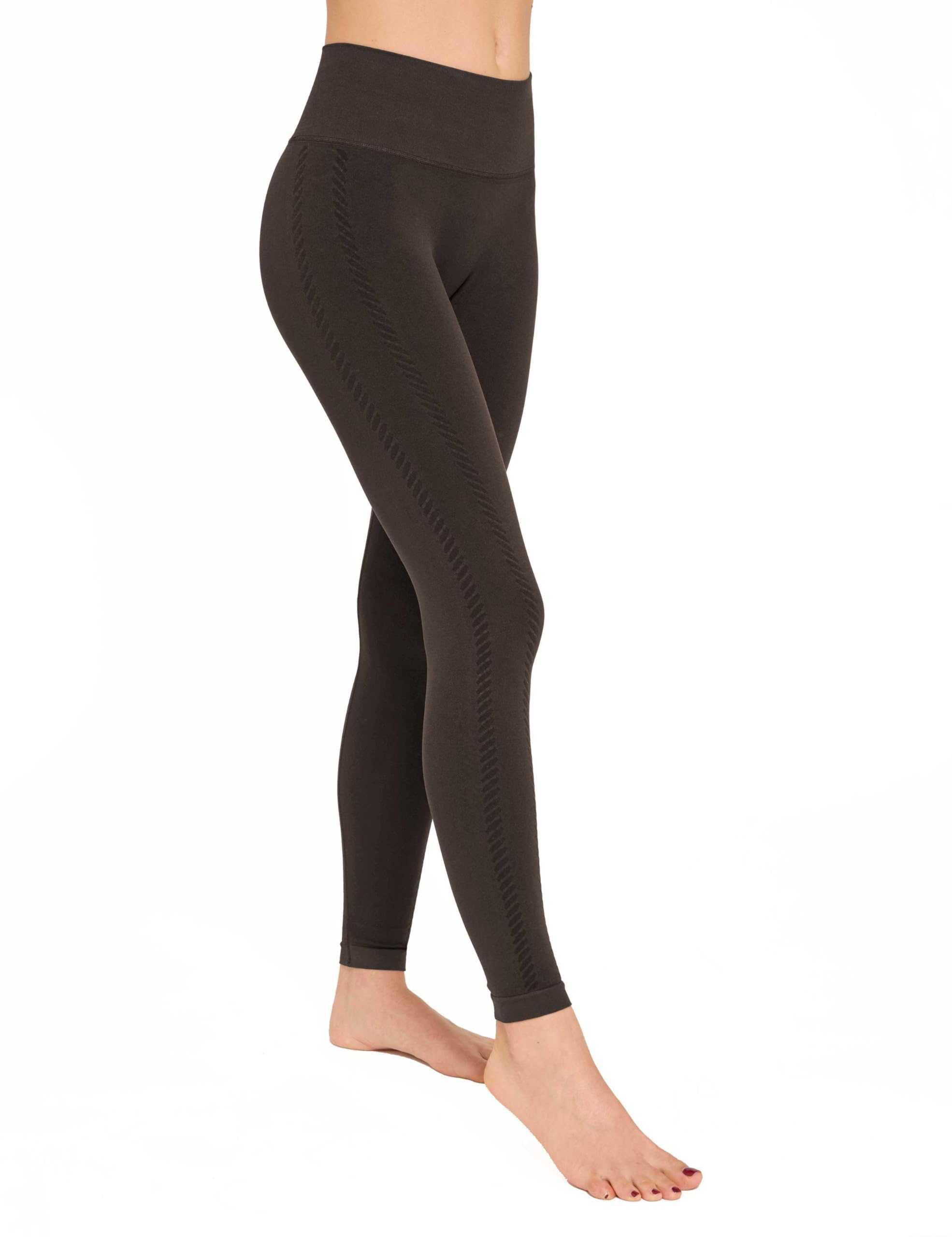Topless Wear, Leggings Anticellulite Drenanti Donna a Vita Alta, Effetto Push Up Modellante e Contenitivo, Microcircolazione con Fibra Emana®, per Fitness, Seamless e Made in Italy, Linea Feel