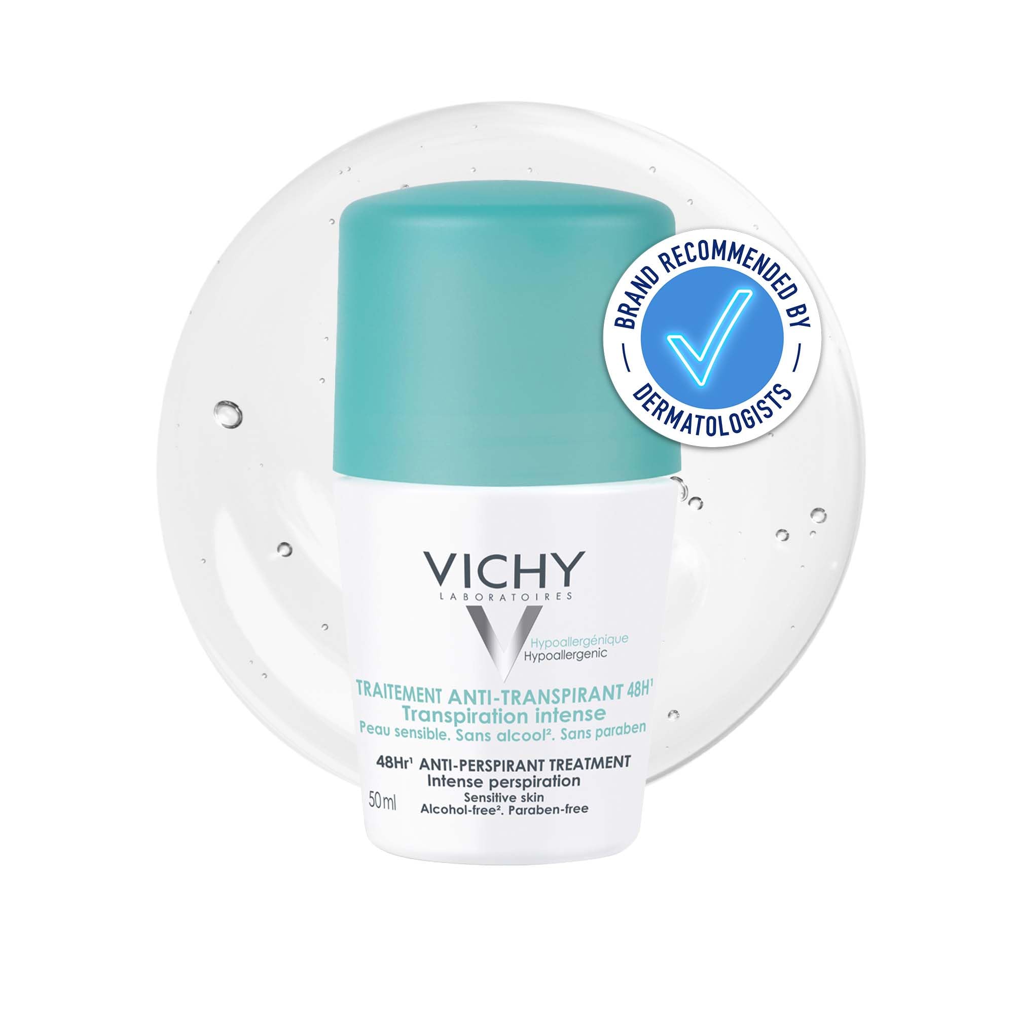 Vichy Deodorant 48H Intensive Anti-Perspirant Roll On for Sensitive Skin 50ml