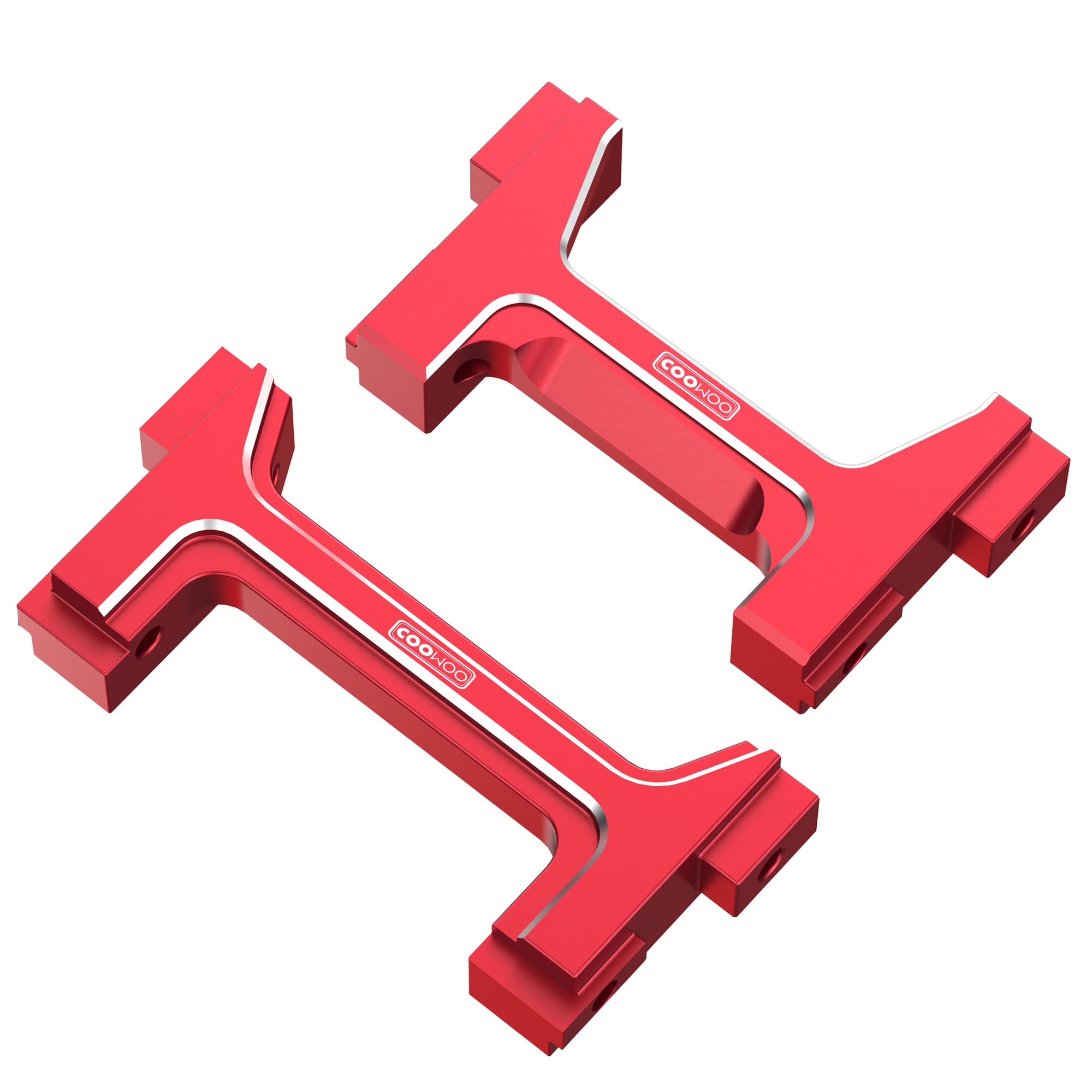 COOWOORC Bumper Mount, Front and Rear Bumper Mounts Upgrade Parts for 1/18 TRX-4M RC Crawler Cars, Enhanced Durability and Stylish Design, Made of Aluminum Alloy, Red