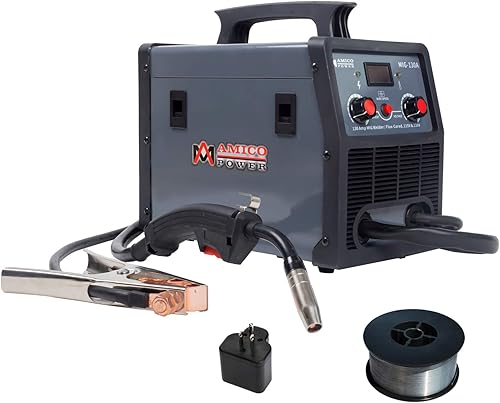 Amico MIG-130A, 130 Amp MIG/Flux Cored Wire Gasless Welder, 110/230V Máquina de soldadura de doble voltaje