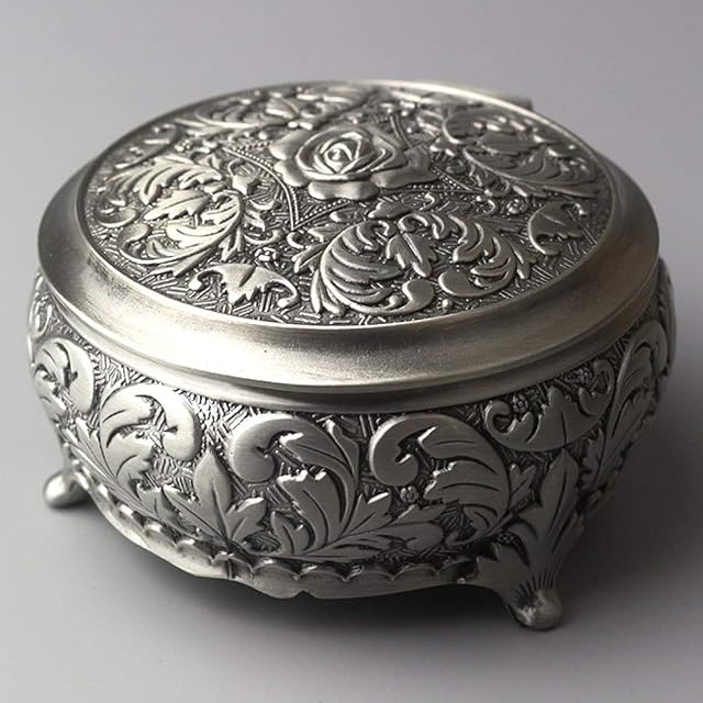 Sinzyo Embossed Zinc Alloy Music Box Metal Movement Music Box Christmas Birthday Valentine's Day (Metal Embossed Type C, Tune; You Are My Sunshine)