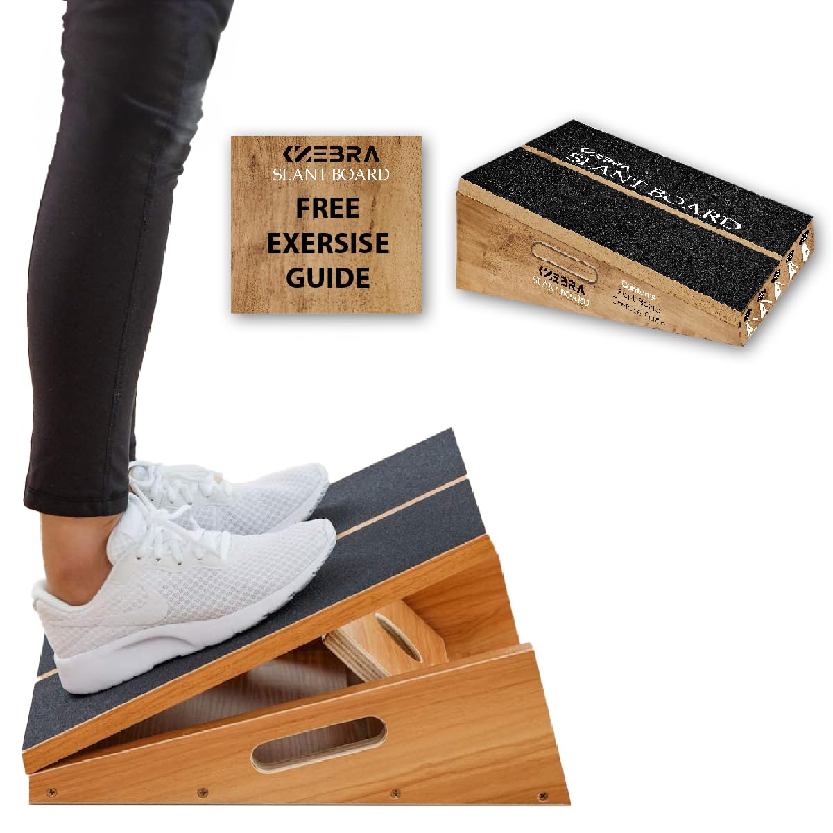 KZEBRA Professional Wooden Slant Board, 5 Positions Adjustable Slant ...