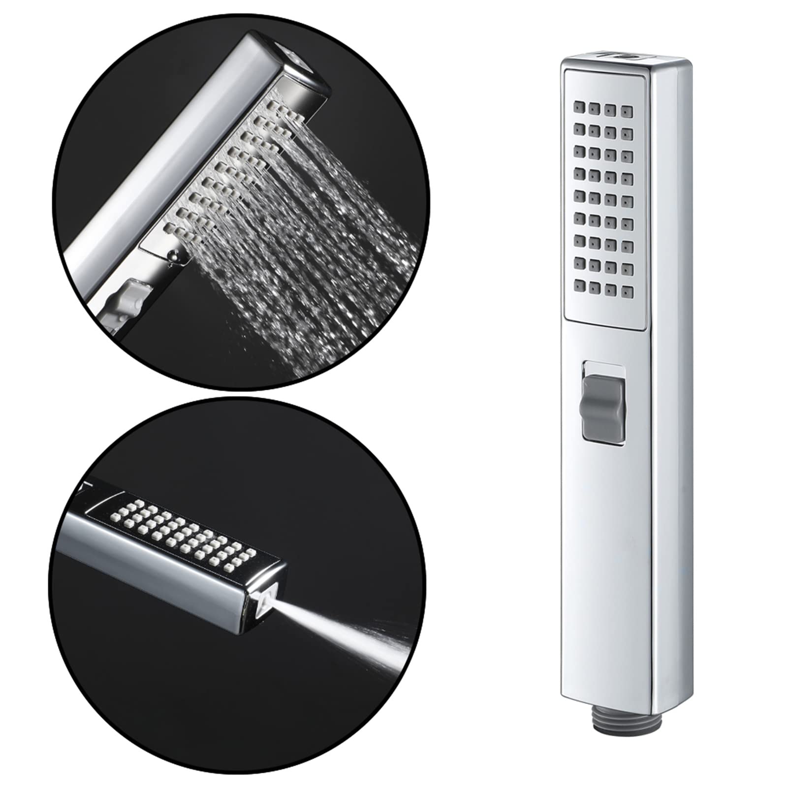 Soffione doccia portatile, soffione doccia ad alta pressione con palmare, tubo flessibile da 1,5 m, supporto in ottone, soffione doccia a pioggia, soffione doccia con modalità Jet,Cromo