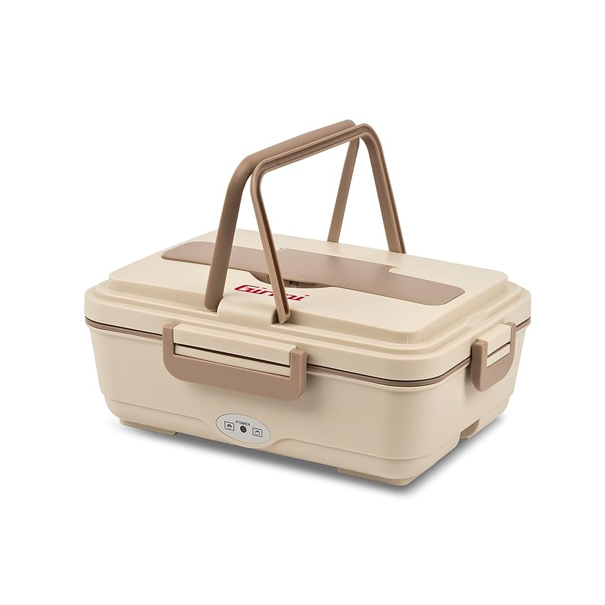 Girmi SC03 Scaldavivande elettrico Vivandiere Big, contenitore da un litro a 3 scomparti INOX, chiusura ermetica, riscalda e mantiene in caldo, Beige/Marrone