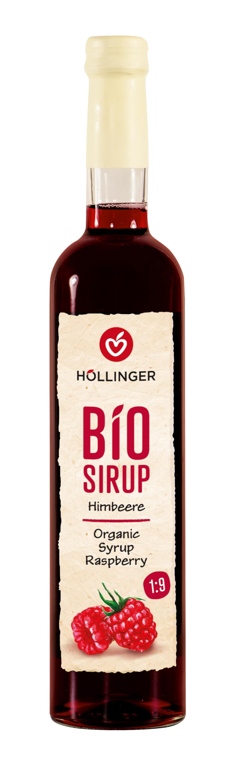 Sciroppo di lamponi bio Höllinger - Organic Raspberry Syrup, Vegan, 3x500ml Glass Bottle, Rich Berry Flavor