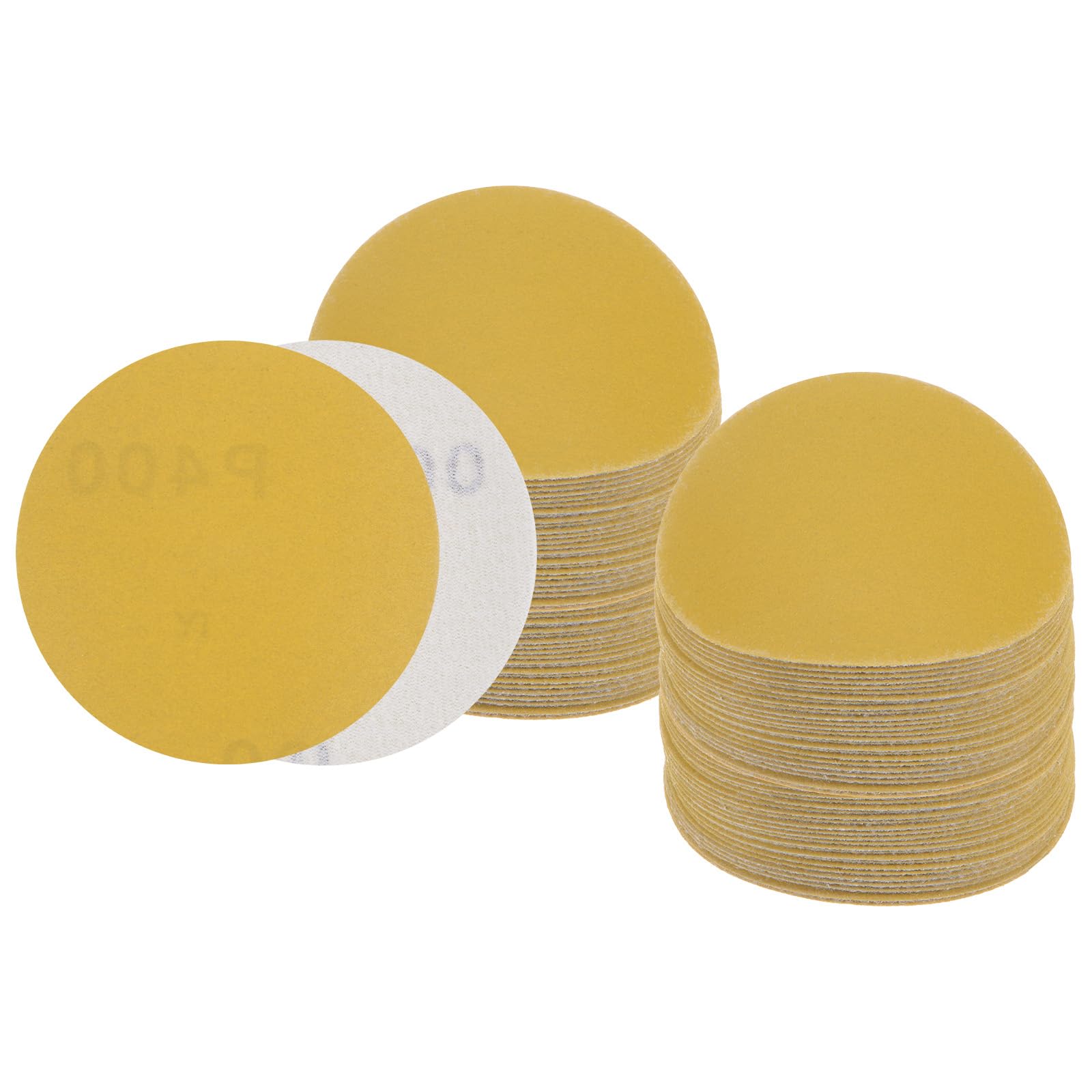 Kozelo 100pcs No Hole Sanding Discs- [ 3 Inch 400 Grit ] Round Hook and Loop Grip Sanding Pads Sandpaper for Automotive Woodworking Metal Polishing