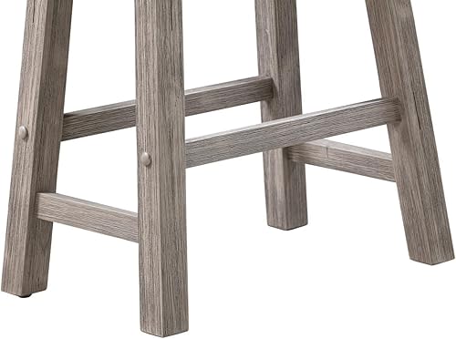 Miniatura 7 de Boraam Sonoma Taburetes de bar de cocina sin espalda, cepillo de alambre gris tormenta, juego de 2 Cepillo de alambre gris tormenta,Cepillo de