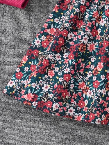 Image of Niren Enterprise Girl's Cotton Jacket Pair Floral Printed Sleeveless Dress